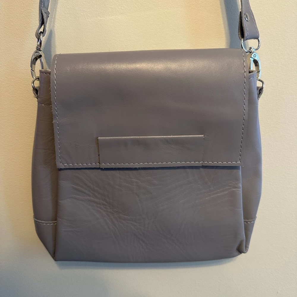 Gray Faux Leather Cross Body Bag - Picture 2 of 10